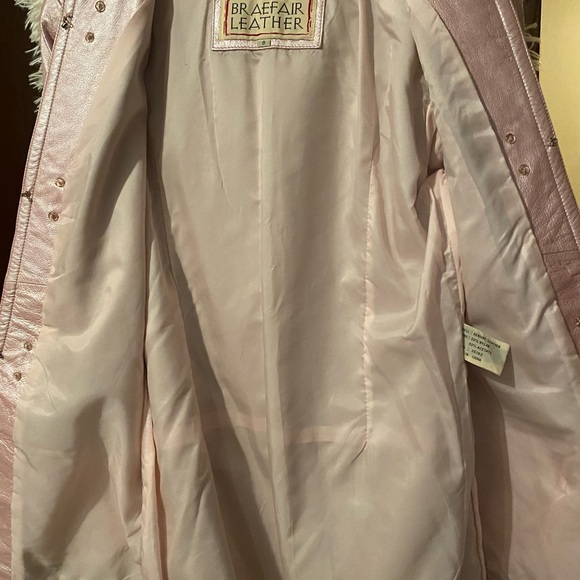 Braefair leather metallic light pink vintage jacket with matching skirt. - Picture 7 of 7